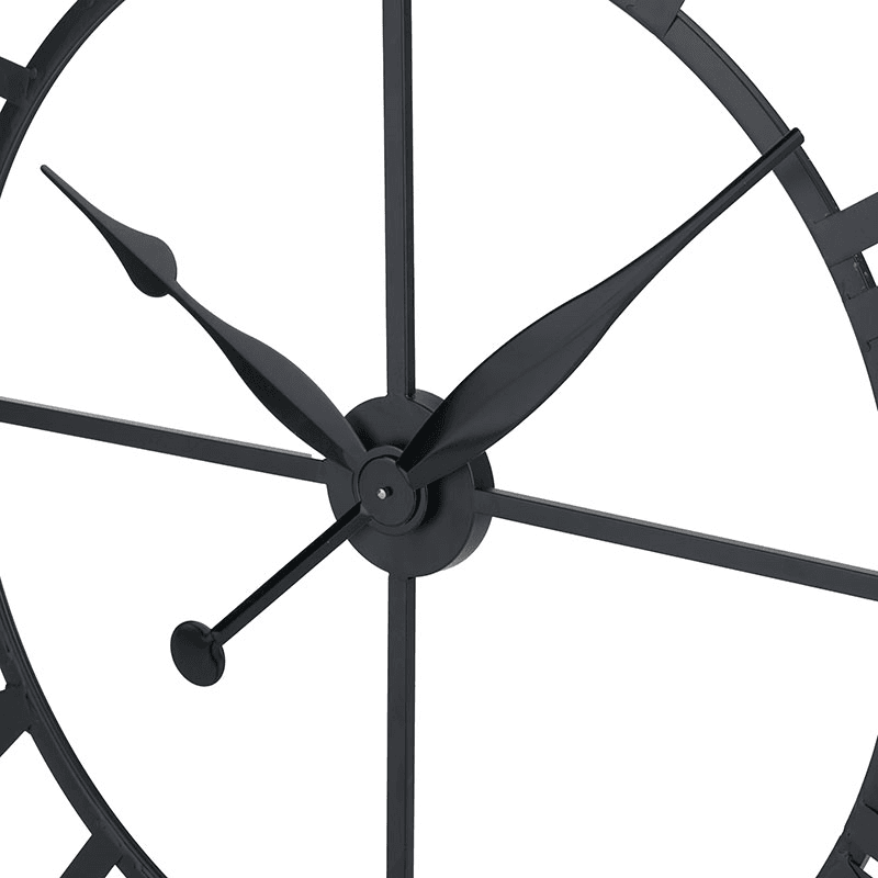 Metal Wall Clock, D120cm, Black