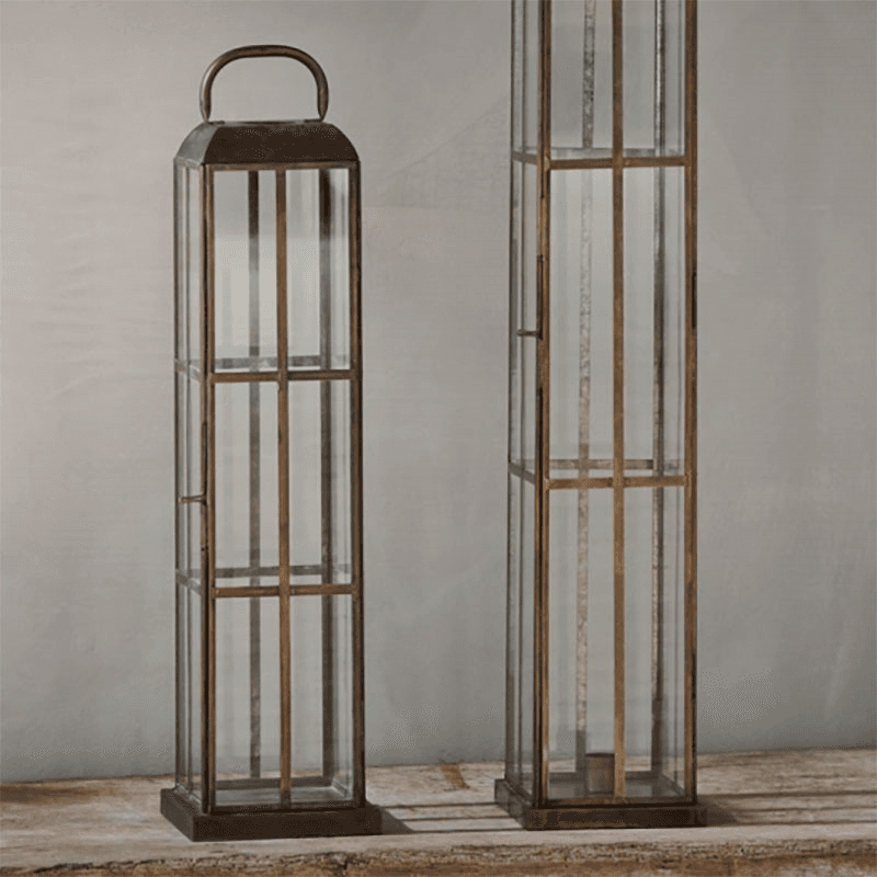 Vemula Lantern, H50cm, Antique Brass