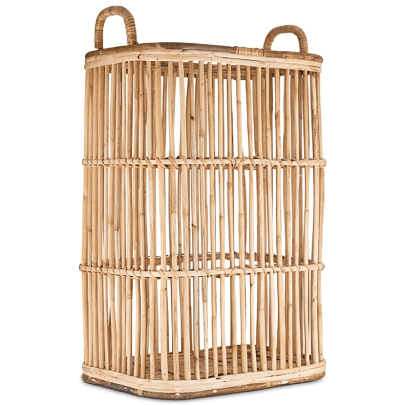 Rammi Rattan Tall Laundry Basket, Natural