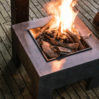 Image showing the Outdoor square firebowl & square console, W40cm, Granite product.