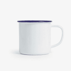 Image showing the Mug; White with Blue Rim product.