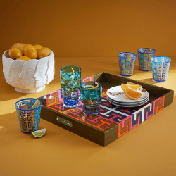 Image showing the Madrid Lacquer Tray, 43 x 35.5cm, Olive Green product.