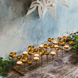 Image showing the Multi tea light holder, L56 x D13cm, Gold product.