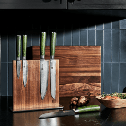 Image showing the Japanese Damascus 6 Piece Knife Set & Block, Steel product.