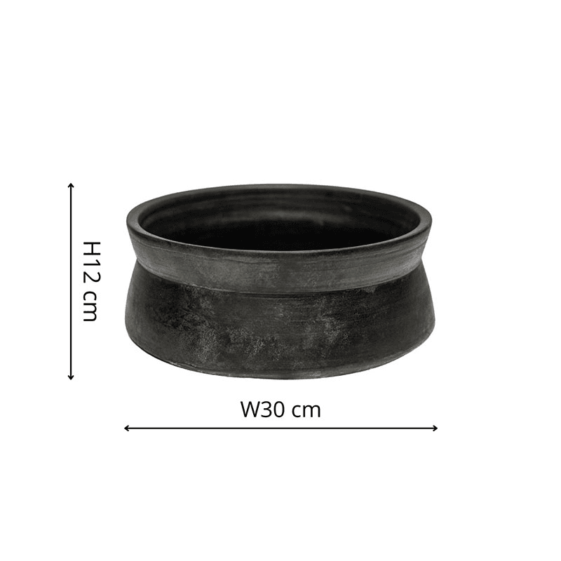Kew Eclectic Orangery Handthrown Statement Bowl, D30cm, Bronze