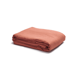 Image showing the Cotton Linen Mix Duvet Cover, Double, Burnout Orange product.