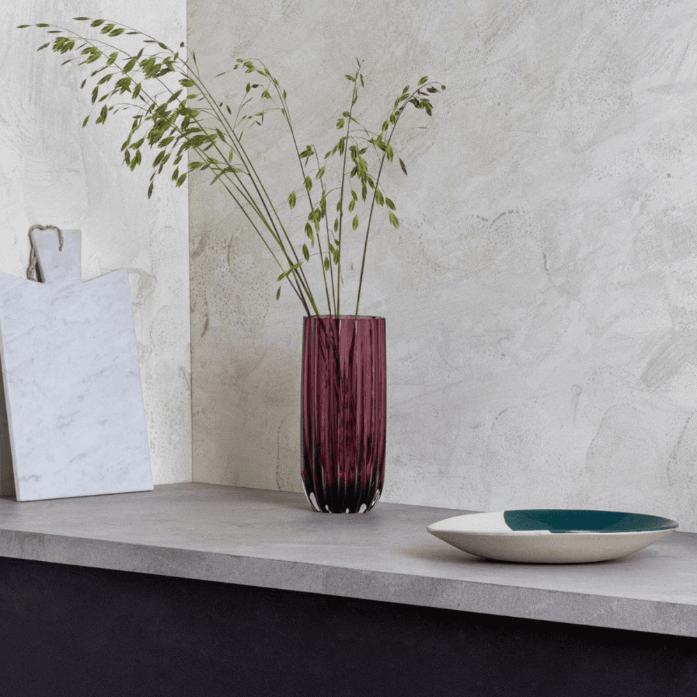 Ripple Vase, H25cm, Heather