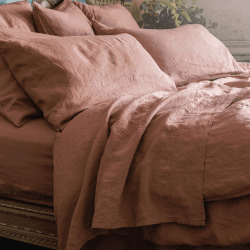 Image showing the Linen Flat Sheet, King, Warm Clay product.