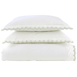 Image showing the Scallop Edge Duvet Set, King, Matcha product.