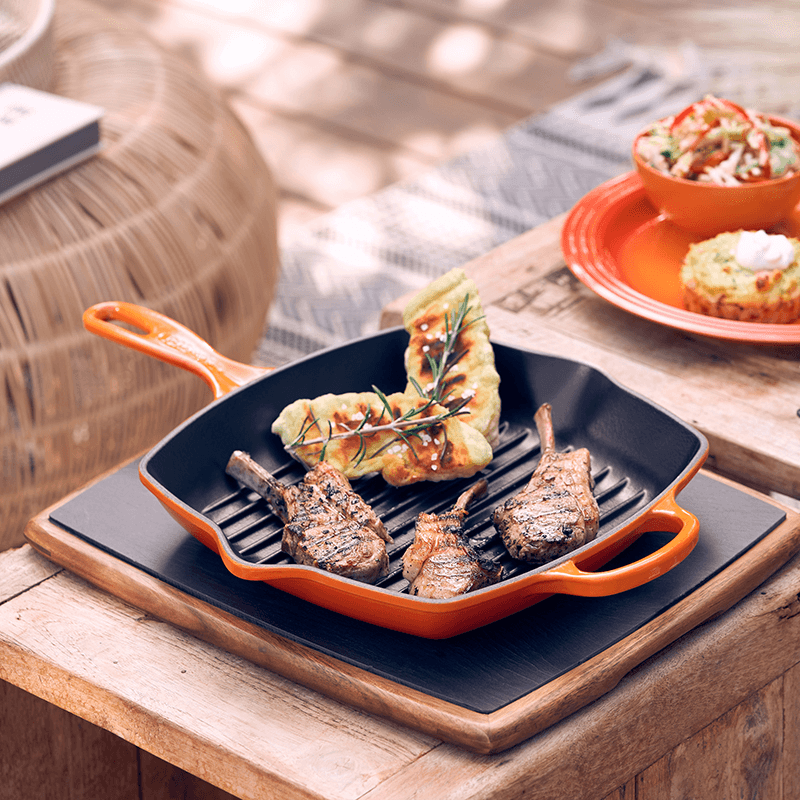 Signature Cast Iron Square grillit, 26cm, Volcanic