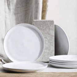 Image showing the Portobello Set of 6 Dinner Plates, D28cm, White product.