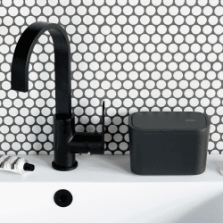 Image showing the MindSet Bathroom Waste Caddy, Dark Grey product.