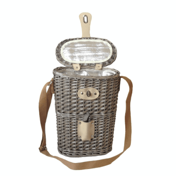 Image showing the 2 Bottle Chilled Carry Basket, Brown product.