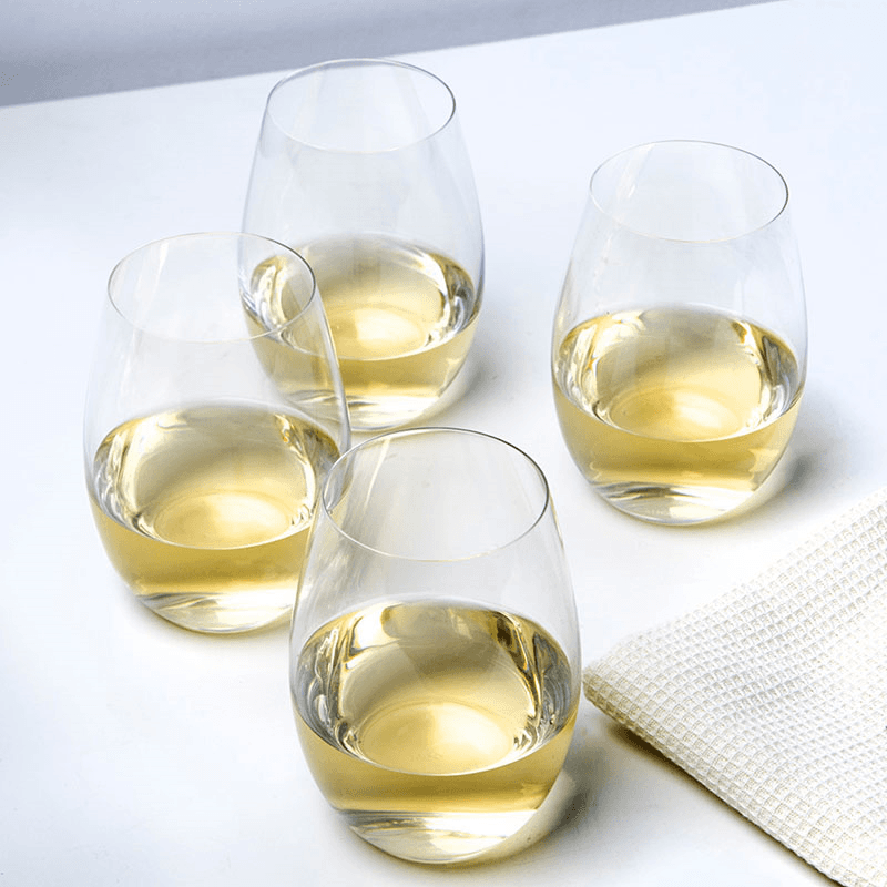 Julie Set of 4 Stemless Wine Glasses, 584ml, Clear
