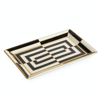 Image showing the Op Art Rectangle tray, Black/White product.