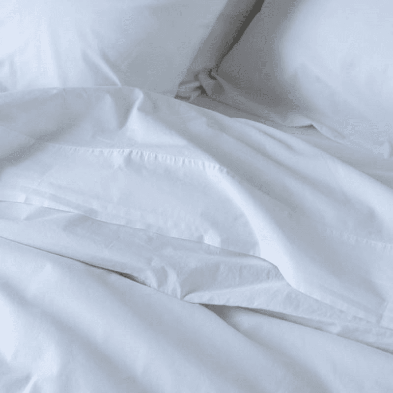 Washed Cotton Percale Duvet Cover, King, White