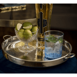 Image showing the Palace Serving tray, 2.7 x 37 x 32cm, Silver Plate, Stainless Steel And Brass product.