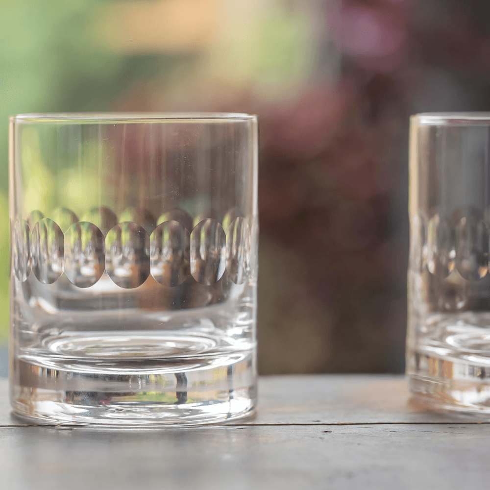 Lens Pair of whisky glasses, 300ml, Crystal