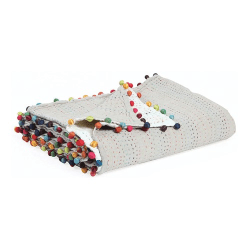 Image showing the Gastounet Bed cover, 220 x 220cm, Grey/White/Blue/Pink product.