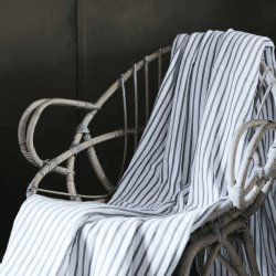 Image showing the Hikari Striped Throw, 180 x 200cm, Grey & White product.