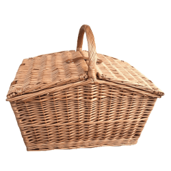 Image showing the Slope-Sided Classic Hamper, Large, Tan & Real Leather, Brown product.