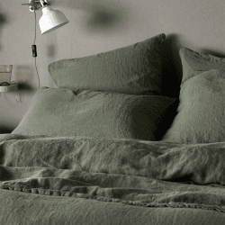 Image showing the Linen Housewife Pillowcase, Standard, Olive Green product.
