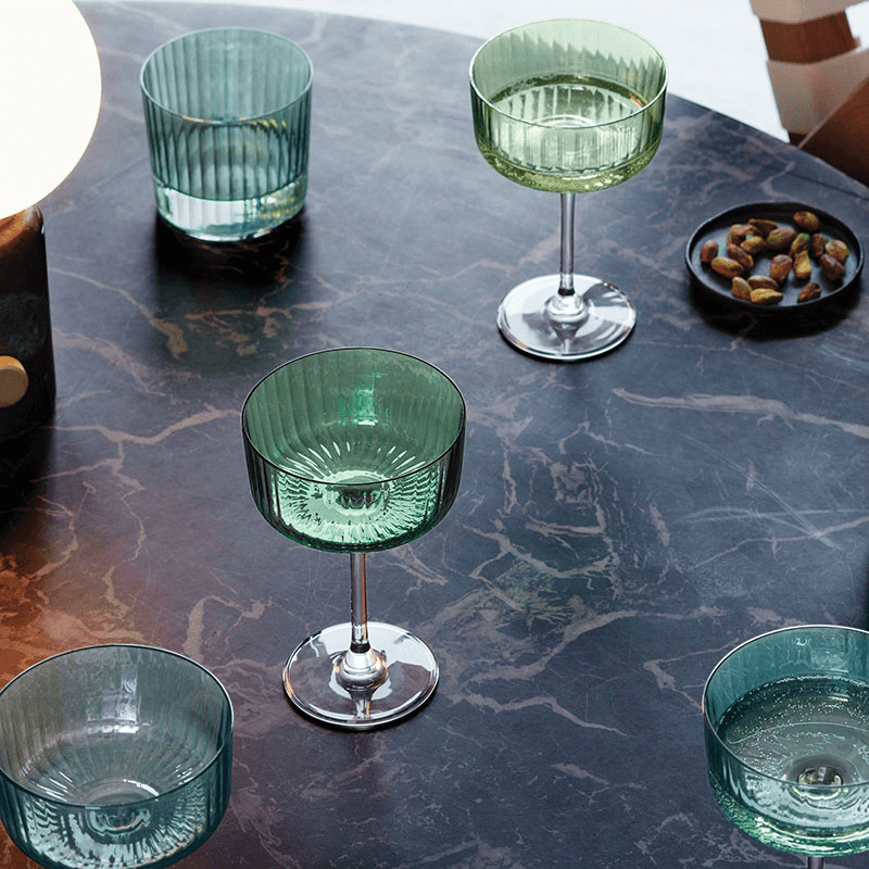Gems Set of 4 Champagne/Cocktail Glasses, 230ml, Jade
