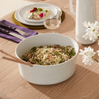 Image showing the Collective Salad Bowl with Ash Servers, D26cm, White product.