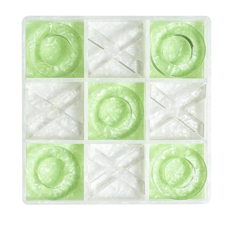 Marble Tic Tac Toe, L25.5 x W25.5cm, Green & White
