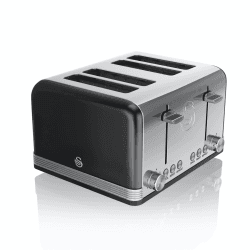 Image showing the Retro 4-Slice Toaster, Black product.