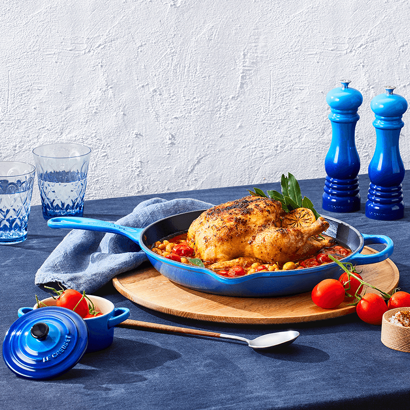 Stoneware Petite Round Casserole, 10cm, Azure