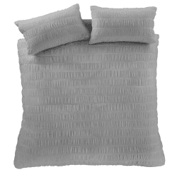 Image showing the Seersucker Super King Duvet Set, Grey product.