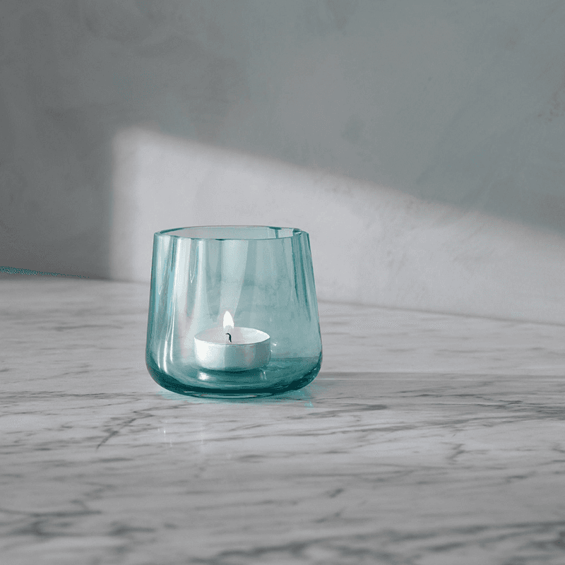 Lagoon Tealight Holder & Vase, D8.5cm, Sea Green