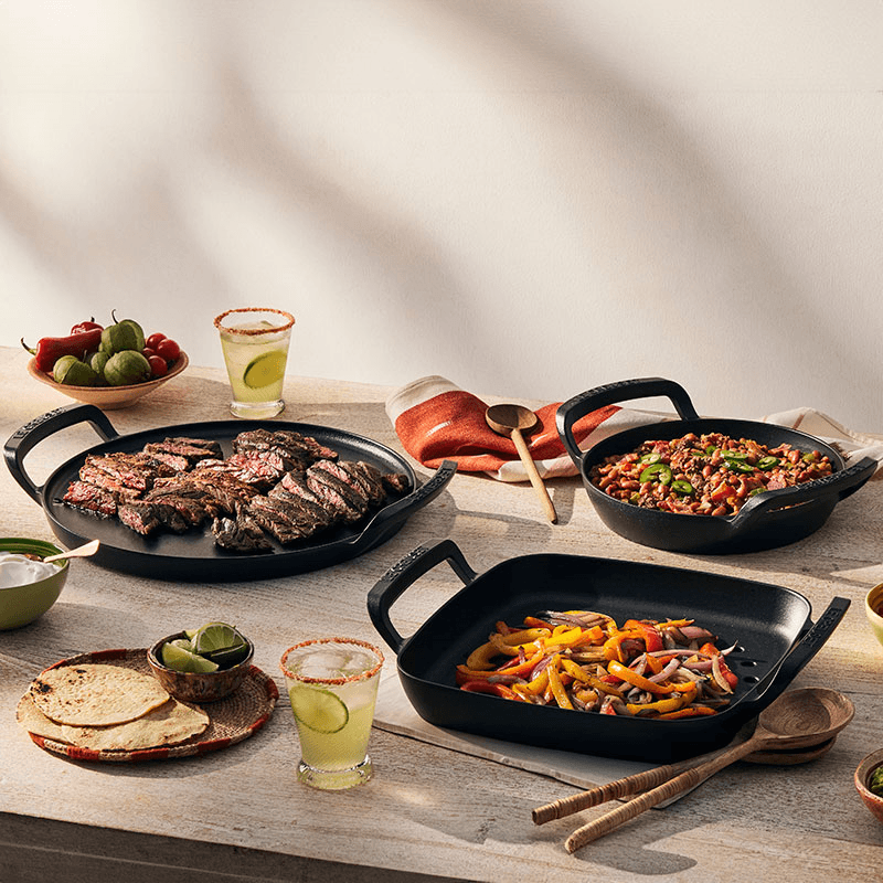 BBQ Square Grill Cooking Basket, 30cm, Satin Black