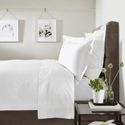 Image showing the Symons Double Row Cord - 1000 Thread Count Egyptian Cotton Sateen King deep fitted sheet, W150 x L200 x D34cm, White product.