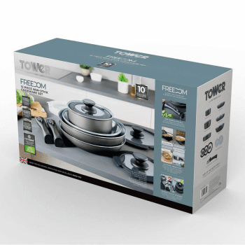 Image showing the Freedom Non-stick 13 Piece Graphite Cookware Set, Black product.