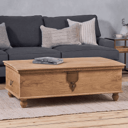 Image showing the Vidur Mango Wood Chest, Natural product.