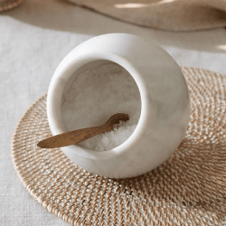 Image showing the Marble Salt Cellar, H12.5cm, White product.