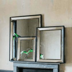 Image showing the Phillipe Antiqued Mirror, H110 x W85cm, Black / Gold product.