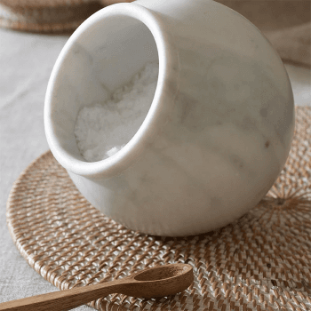 Image showing the Marble Salt Cellar, H12.5cm, White product.