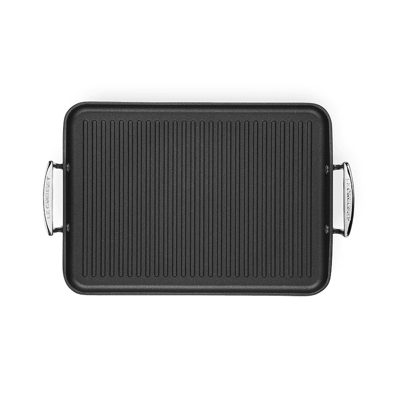 Toughened Non-Stick Ribbed rectangular grill pan, 35cm