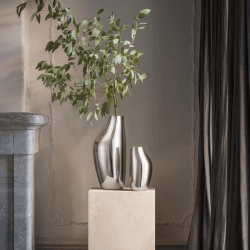 Image showing the Sky Vase, H27cm, Stainless Steel product.
