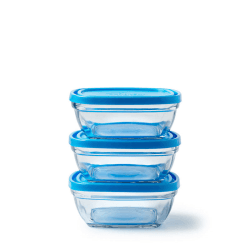 Image showing the Freshbox Set of 3 Square Food Containers with Lids, Clear product.