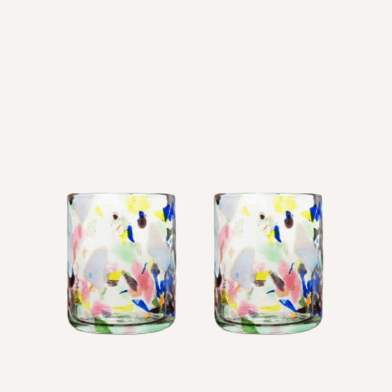 Terrazzo Set of 2 Tumblers, 350ml, Multi