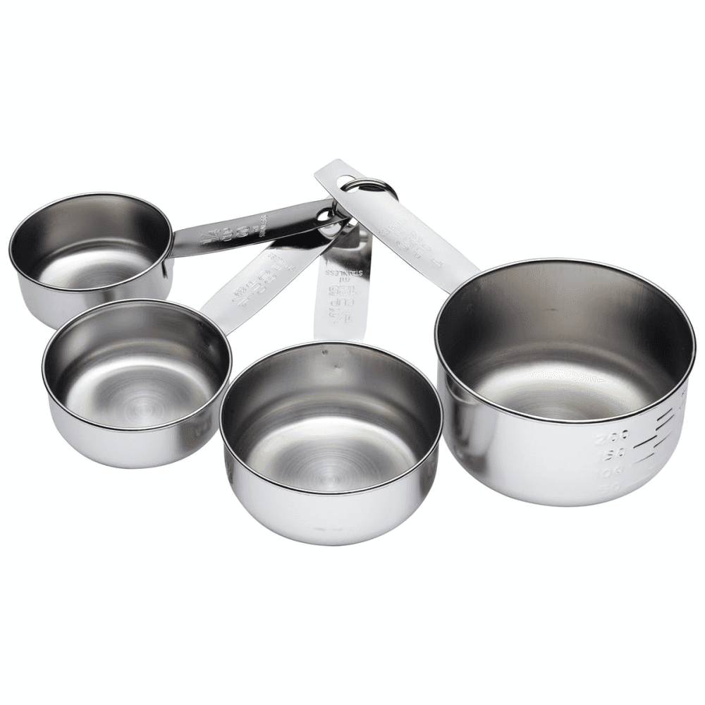 Set of 4 measuring cups, Stainless Steel