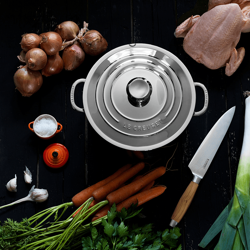 Signature Uncoated Stockpot with lid, 28cm, Stainless Steel