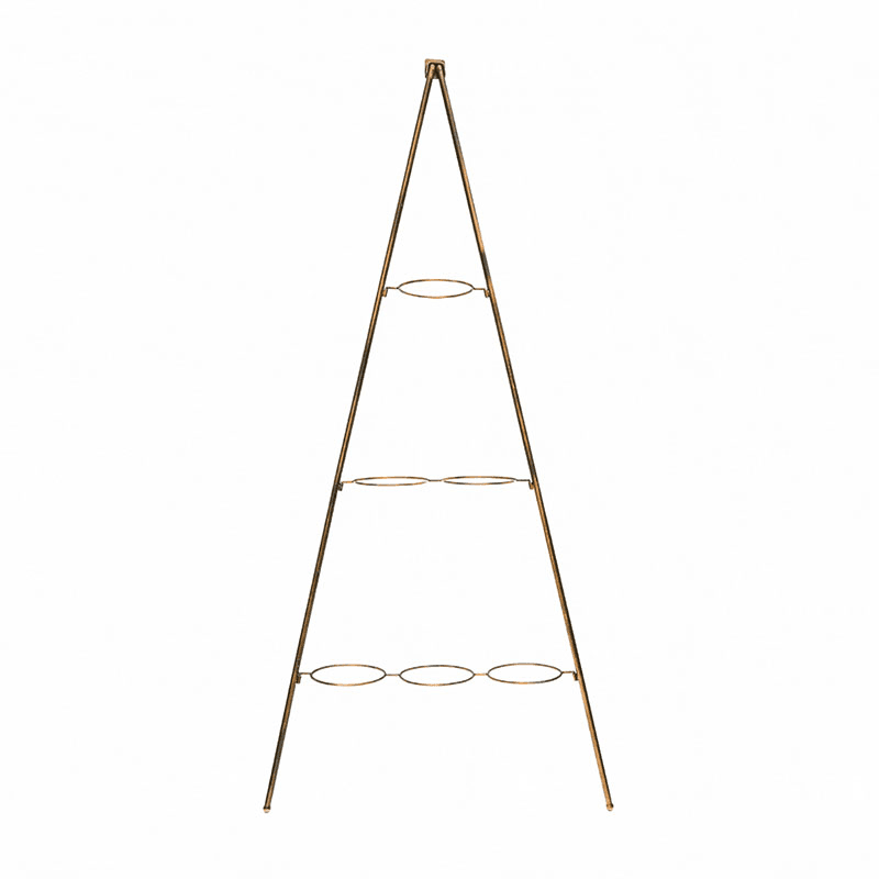 Outdoor Wall Plant Stand with Planters, H148 x W69cm, Gold