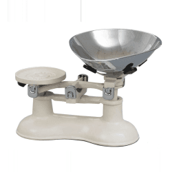 Image showing the Traditional kitchen scales, Champagne Cast Iron With Chrome Bowl product.