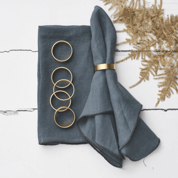 Image showing the Set Of 6 Brass Napkin Rings product.