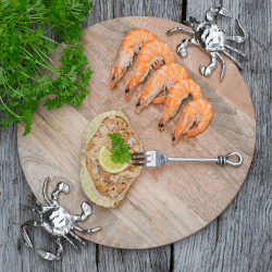 Image showing the Seashore Serving Board with Crab Design, D26cm, Wood product.